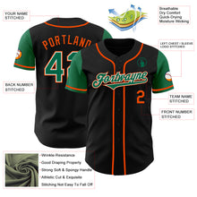 Загрузить изображение в средство просмотра галереи, Custom Black Kelly Green-Orange Authentic Two Tone Baseball Jersey