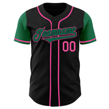 Charger l'image dans la galerie, Custom Black Kelly Green-Pink Authentic Two Tone Baseball Jersey