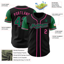 Charger l'image dans la galerie, Custom Black Kelly Green-Pink Authentic Two Tone Baseball Jersey