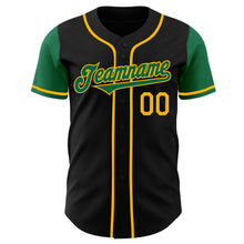 Загрузить изображение в средство просмотра галереи, Custom Black Kelly Green-Gold Authentic Two Tone Baseball Jersey