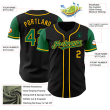 Загрузить изображение в средство просмотра галереи, Custom Black Kelly Green-Gold Authentic Two Tone Baseball Jersey