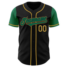 Загрузить изображение в средство просмотра галереи, Custom Black Kelly Green-Old Gold Authentic Two Tone Baseball Jersey