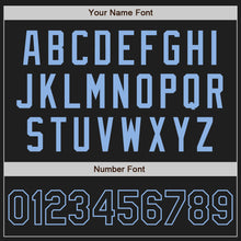 Laden Sie das Bild in den Galerie-Viewer, Custom Black Light Blue Authentic Two Tone Baseball Jersey