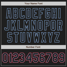 Laden Sie das Bild in den Galerie-Viewer, Custom Black Light Blue-Red Authentic Two Tone Baseball Jersey