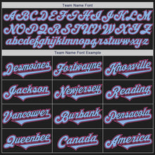 Laden Sie das Bild in den Galerie-Viewer, Custom Black Light Blue-Pink Authentic Two Tone Baseball Jersey