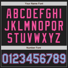 Laden Sie das Bild in den Galerie-Viewer, Custom Black Light Blue-Pink Authentic Two Tone Baseball Jersey