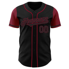 Laden Sie das Bild in den Galerie-Viewer, Custom Black Crimson Authentic Two Tone Baseball Jersey