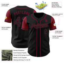 Laden Sie das Bild in den Galerie-Viewer, Custom Black Crimson Authentic Two Tone Baseball Jersey