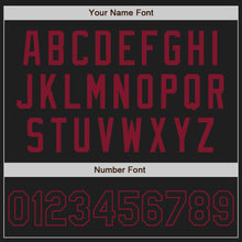 Laden Sie das Bild in den Galerie-Viewer, Custom Black Crimson Authentic Two Tone Baseball Jersey