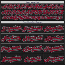 Laden Sie das Bild in den Galerie-Viewer, Custom Black Crimson-Gray Authentic Two Tone Baseball Jersey