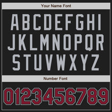 Laden Sie das Bild in den Galerie-Viewer, Custom Black Crimson-Gray Authentic Two Tone Baseball Jersey