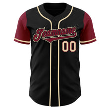 Laden Sie das Bild in den Galerie-Viewer, Custom Black Crimson-Cream Authentic Two Tone Baseball Jersey