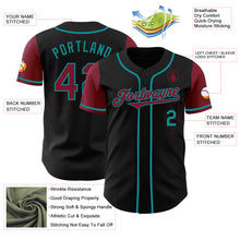 Laden Sie das Bild in den Galerie-Viewer, Custom Black Crimson-Teal Authentic Two Tone Baseball Jersey