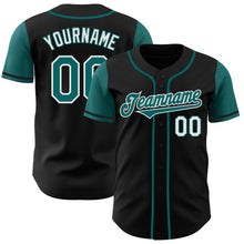 Laden Sie das Bild in den Galerie-Viewer, Custom Black Teal-White Authentic Two Tone Baseball Jersey