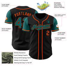 Laden Sie das Bild in den Galerie-Viewer, Custom Black Teal-Orange Authentic Two Tone Baseball Jersey