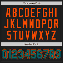Laden Sie das Bild in den Galerie-Viewer, Custom Black Teal-Orange Authentic Two Tone Baseball Jersey