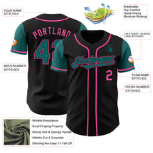 Laden Sie das Bild in den Galerie-Viewer, Custom Black Teal-Pink Authentic Two Tone Baseball Jersey
