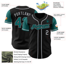 Laden Sie das Bild in den Galerie-Viewer, Custom Black Teal-Gray Authentic Two Tone Baseball Jersey