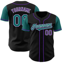 Laden Sie das Bild in den Galerie-Viewer, Custom Black Teal-Purple Authentic Two Tone Baseball Jersey