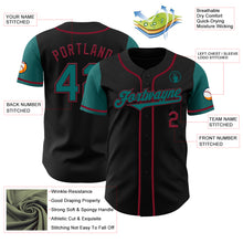 Laden Sie das Bild in den Galerie-Viewer, Custom Black Teal-Crimson Authentic Two Tone Baseball Jersey