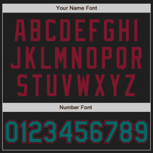 Laden Sie das Bild in den Galerie-Viewer, Custom Black Teal-Crimson Authentic Two Tone Baseball Jersey