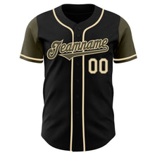 Laden Sie das Bild in den Galerie-Viewer, Custom Black Olive-Cream Authentic Two Tone Baseball Jersey