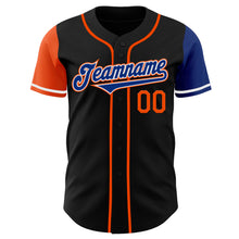 Laden Sie das Bild in den Galerie-Viewer, Custom Black Royal-Orange Authentic Two Tone Baseball Jersey