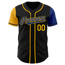 Laden Sie das Bild in den Galerie-Viewer, Custom Black Royal-Gold Authentic Two Tone Baseball Jersey