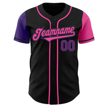 Laden Sie das Bild in den Galerie-Viewer, Custom Black Purple-Pink Authentic Two Tone Baseball Jersey