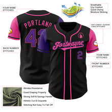 Laden Sie das Bild in den Galerie-Viewer, Custom Black Purple-Pink Authentic Two Tone Baseball Jersey