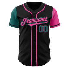 Laden Sie das Bild in den Galerie-Viewer, Custom Black Teal-Pink Authentic Two Tone Baseball Jersey