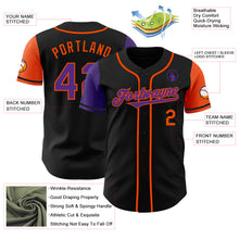 Laden Sie das Bild in den Galerie-Viewer, Custom Black Purple-Orange Authentic Two Tone Baseball Jersey