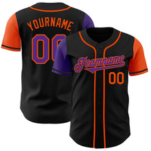 Laden Sie das Bild in den Galerie-Viewer, Custom Black Purple-Orange Authentic Two Tone Baseball Jersey