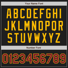 Laden Sie das Bild in den Galerie-Viewer, Custom Black Crimson-Gold Authentic Two Tone Baseball Jersey