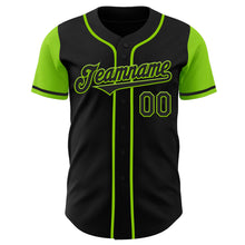 Laden Sie das Bild in den Galerie-Viewer, Custom Black Neon Green Authentic Two Tone Baseball Jersey