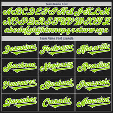 Laden Sie das Bild in den Galerie-Viewer, Custom Black Neon Green-White Authentic Two Tone Baseball Jersey