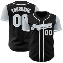 Load image into Gallery viewer, Custom Black Silver-White Authentic Two Tone Baseball Jersey