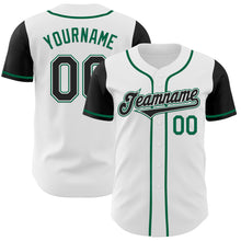 Загрузить изображение в средство просмотра галереи, Custom White Black-Kelly Green Authentic Two Tone Baseball Jersey