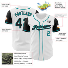Laden Sie das Bild in den Galerie-Viewer, Custom White Black-Teal Authentic Two Tone Baseball Jersey