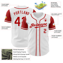 Laden Sie das Bild in den Galerie-Viewer, Custom White Red Authentic Two Tone Baseball Jersey