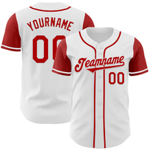 Laden Sie das Bild in den Galerie-Viewer, Custom White Red Authentic Two Tone Baseball Jersey