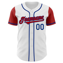 Laden Sie das Bild in den Galerie-Viewer, Custom White Red-Royal Authentic Two Tone Baseball Jersey