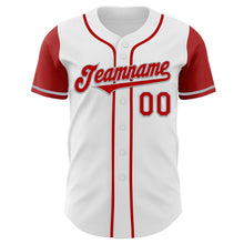 Laden Sie das Bild in den Galerie-Viewer, Custom White Red-Gray Authentic Two Tone Baseball Jersey