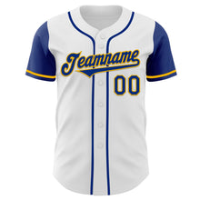 Загрузить изображение в средство просмотра галереи, Custom White Royal-Gold Authentic Two Tone Baseball Jersey