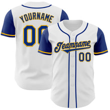 Загрузить изображение в средство просмотра галереи, Custom White Royal-Gold Authentic Two Tone Baseball Jersey