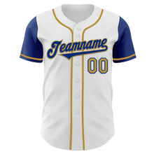 Загрузить изображение в средство просмотра галереи, Custom White Royal-Old Gold Authentic Two Tone Baseball Jersey