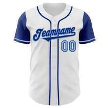 Загрузить изображение в средство просмотра галереи, Custom White Royal-Light Blue Authentic Two Tone Baseball Jersey