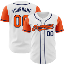 Загрузить изображение в средство просмотра галереи, Custom White Orange-Navy Authentic Two Tone Baseball Jersey
