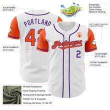 Загрузить изображение в средство просмотра галереи, Custom White Orange-Purple Authentic Two Tone Baseball Jersey