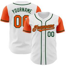 Загрузить изображение в средство просмотра галереи, Custom White Orange-Green Authentic Two Tone Baseball Jersey